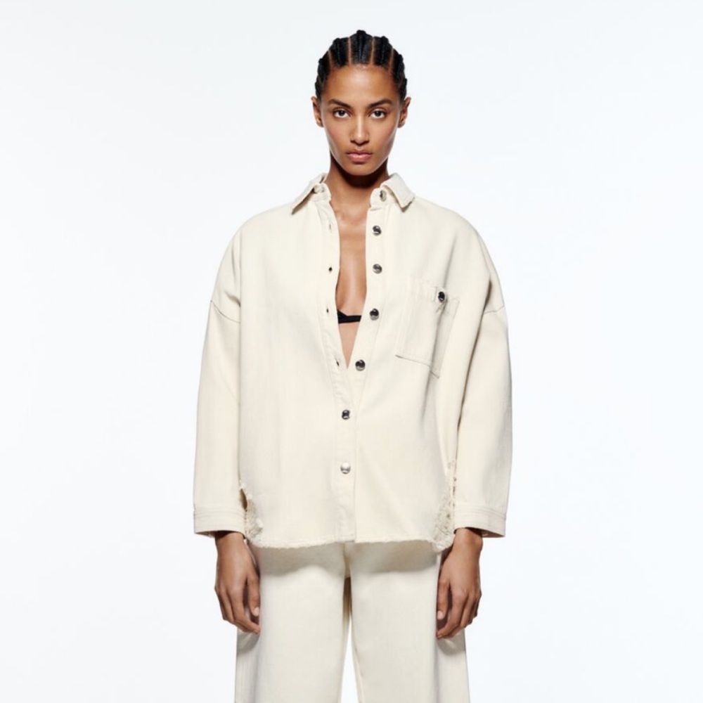 Zara Ripped Oversized Overshirt - Picture 7 of 7
